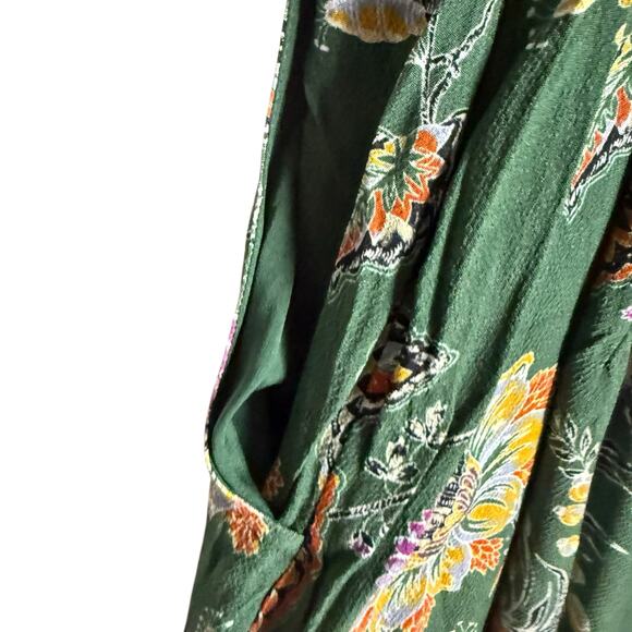 Equipment Everett Eden Green Floral Print Sleeveless Scoop Maxi Dress Size 10 - Picture 10 of 15